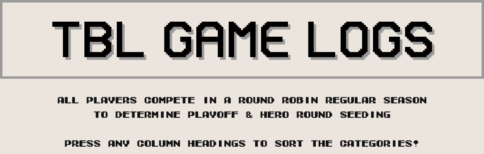 Season Game Logs | Tecmo Bowl League