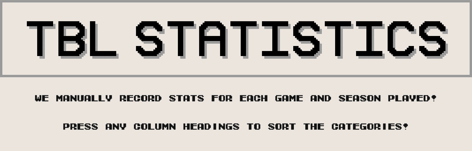 Season Stats & Standings | Tecmo Bowl League