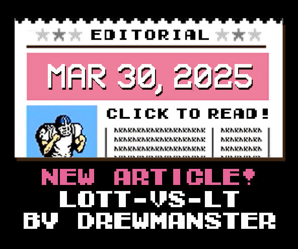 Lott vs LT by Drewmanster | Tecmo Bowl League